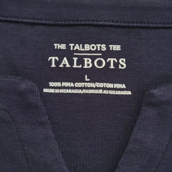 Talbots Pima Cotton Short Sleeve Tee Women's Indigo Blue Size Large - Picture 2 of 10